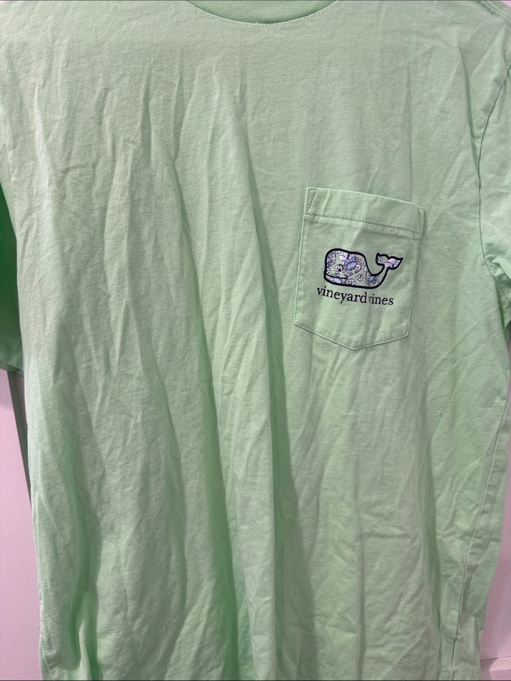 Vineyard Vines Mint Green Pocket Tee with Whale Logo